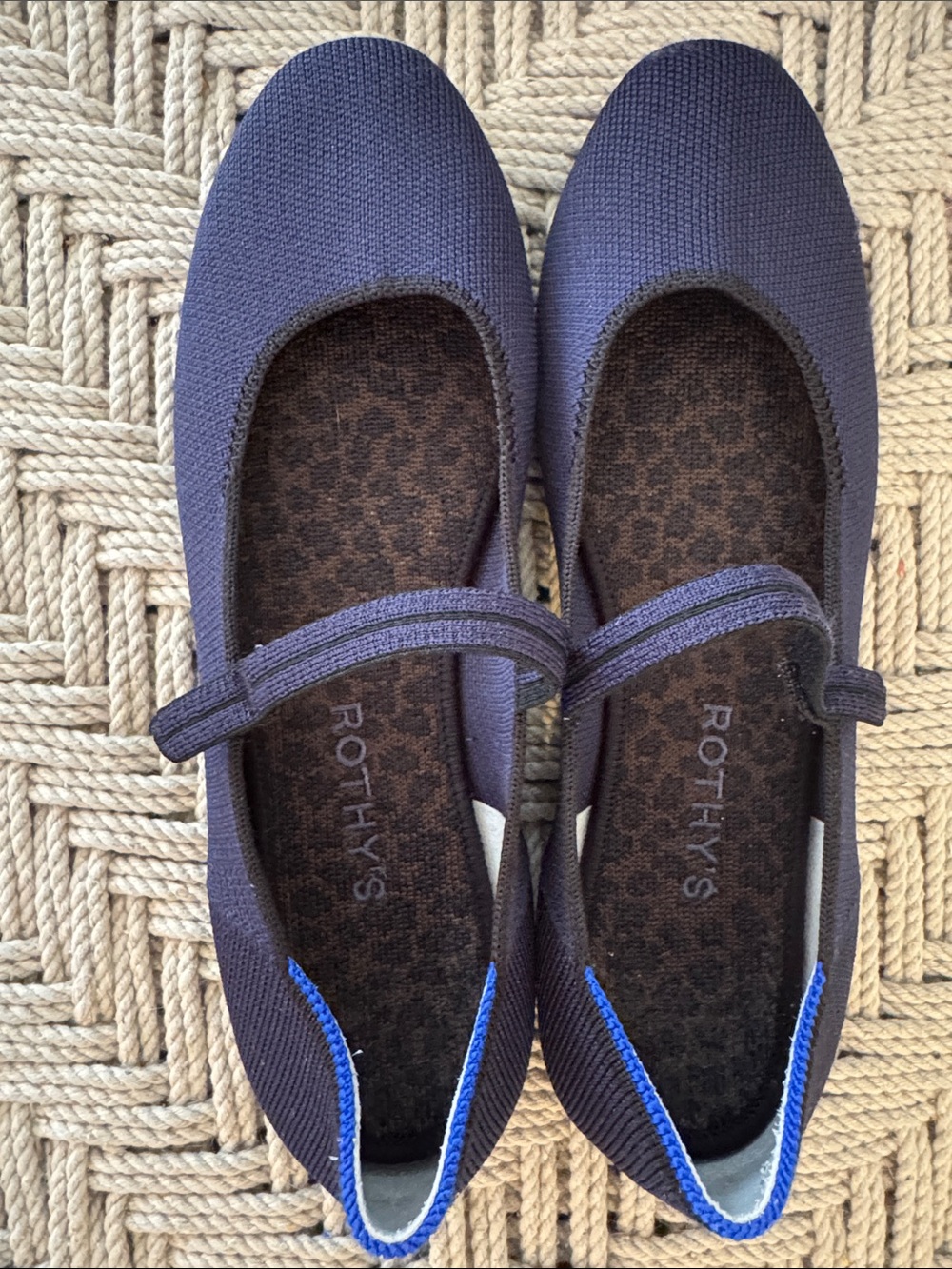Rothy’s Navy Square Mary Jane Flats, 8.5
